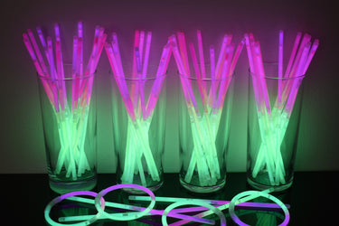 8 inch Premium Bi-Color Green/Pink Glow Stick Bracelets- 100 per package